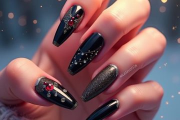 acrylic black cherry nails