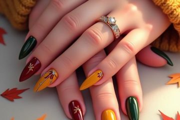 almond short nail designs