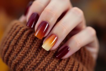 autumn inspired french nail designs