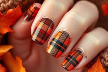 autumn plaid nail designs