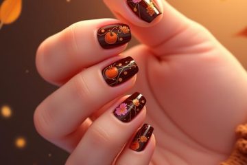 autumn pumpkin nail designs