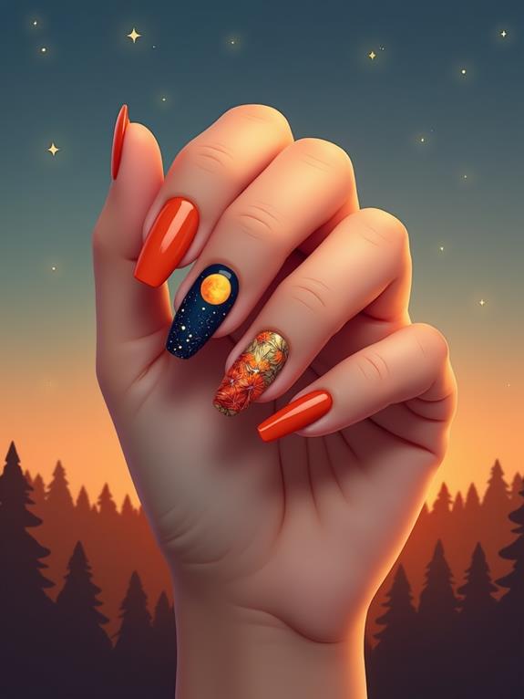 autumn themed nail design