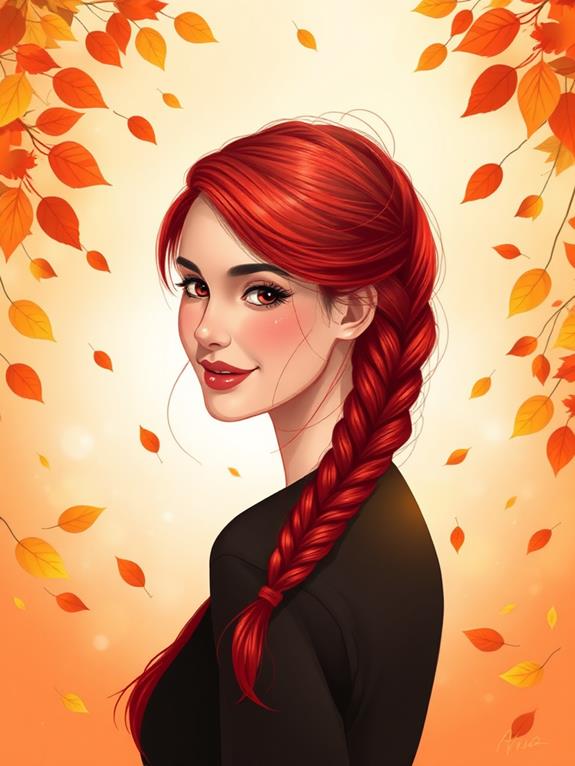 bold red braided ponytails