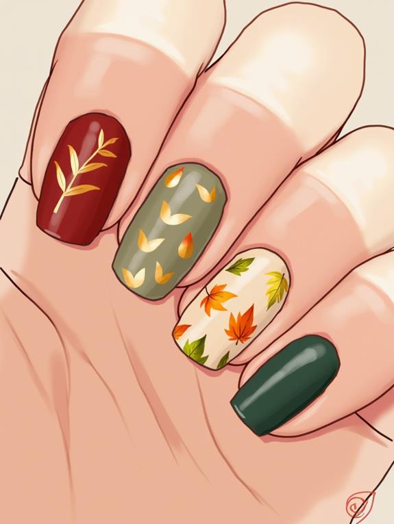 botanical inspired nail art