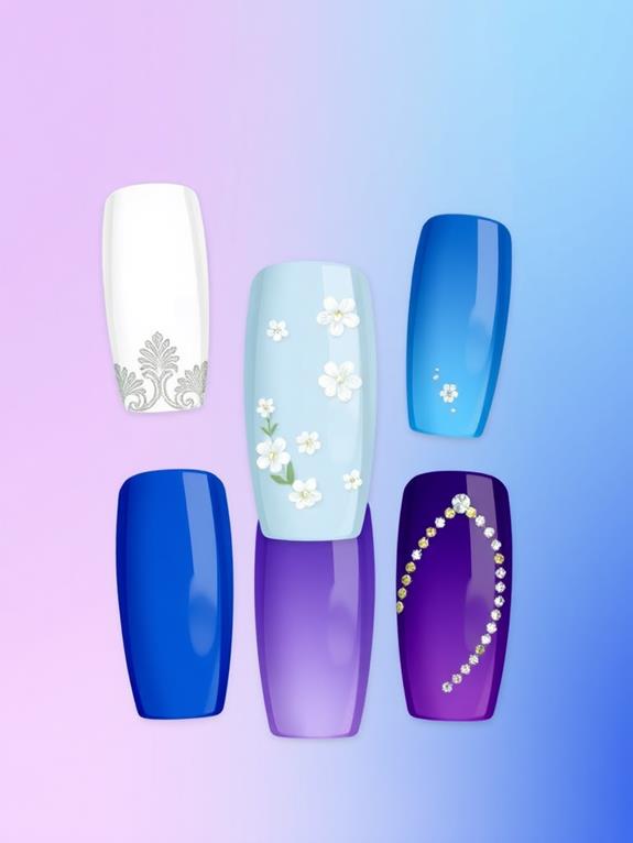 bridal themed nail designs