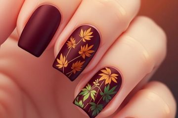 burgundy matte fall nails