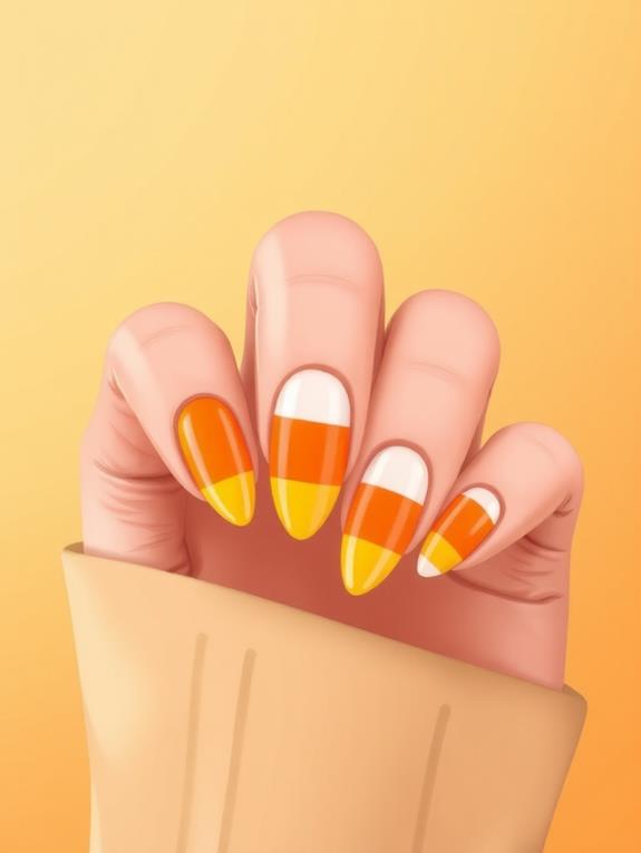 candy corn nail art