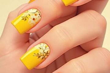 chic yellow fall nail designs