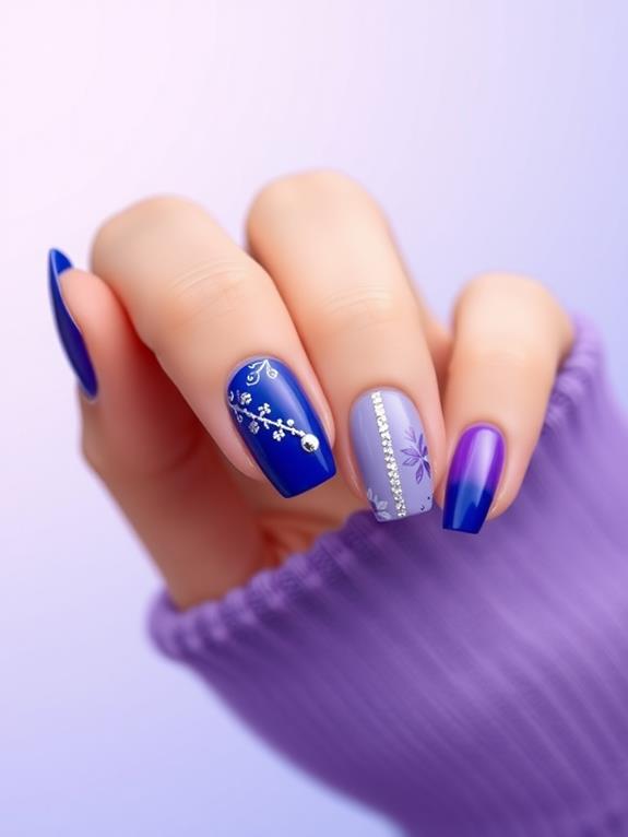 color combination white blue purple