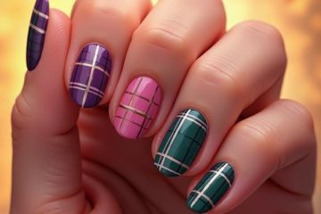 cute fall plaid nails