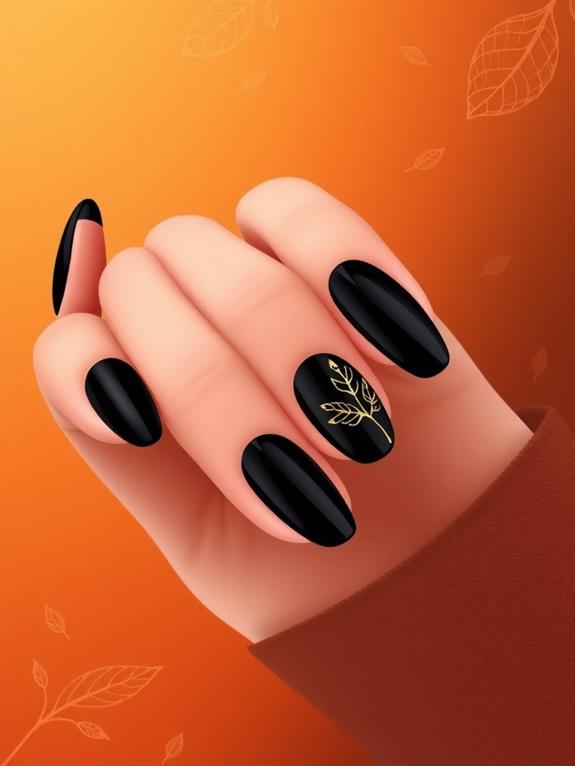 elegant dark nail art