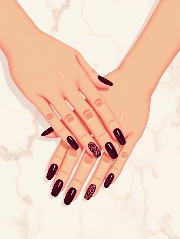 elegant diy maroon nails