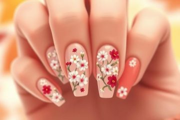 fall floral nail art