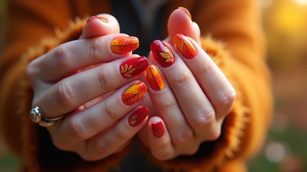 fall inspired nail art