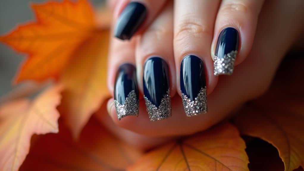 glittering deep navy color