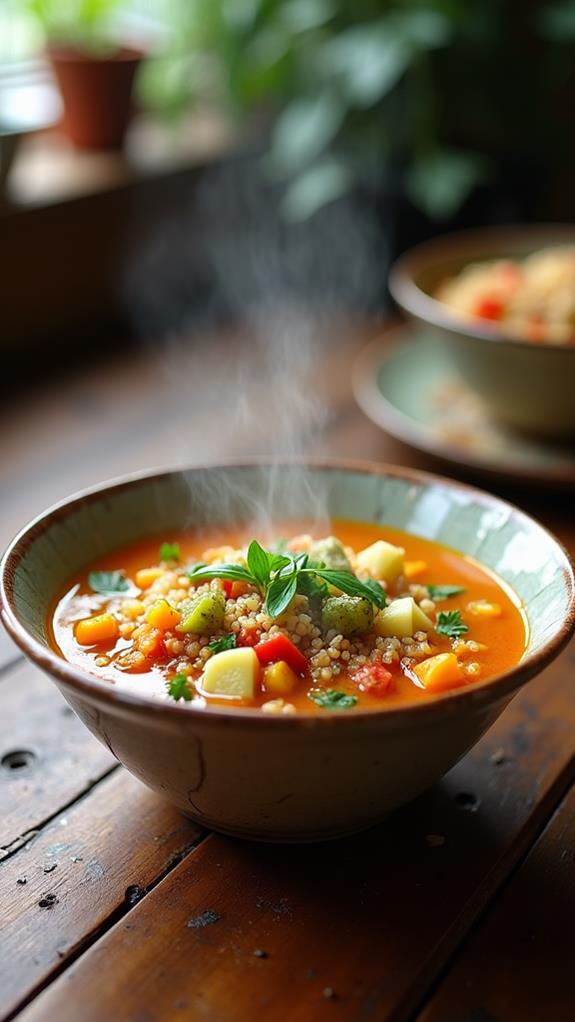 healthy cabbage quinoa soup