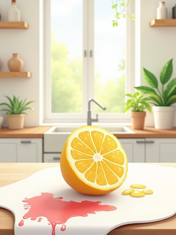 lemon juice removes stains