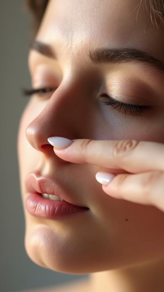 nose pinching breathing method