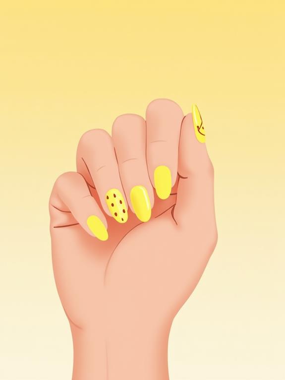 simple yellow nail design