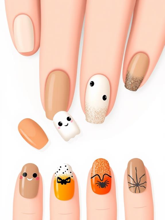 sparkling halloween nail art