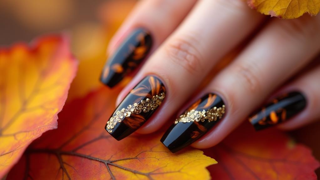 sparkling tortoise shell nails