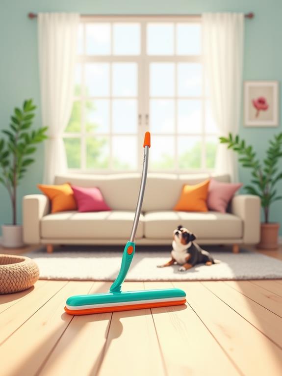 squeegee removes pet hair