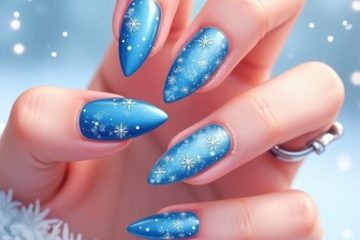 stylish blue winter nail designs