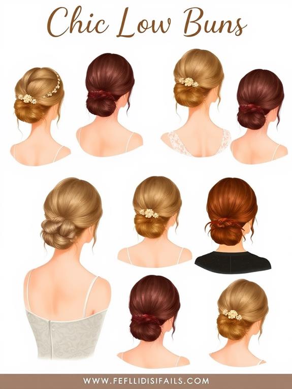 stylish low hair buns