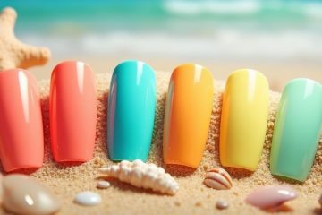 vibrant acrylic summer nails