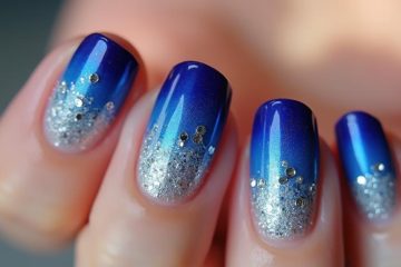 vibrant purple blue nail art