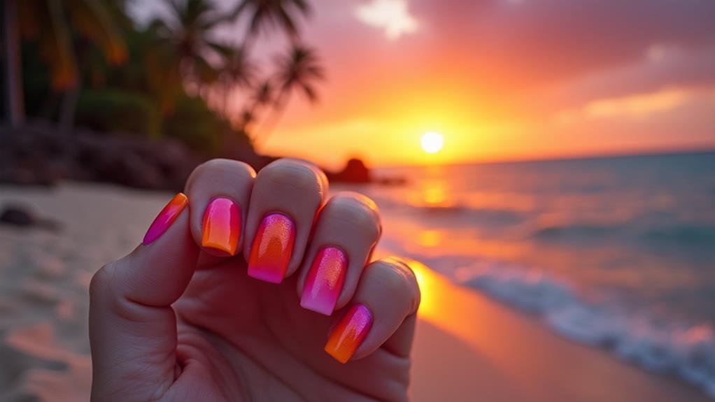 vibrant tropical sunset hues