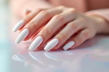 white chrome nail design